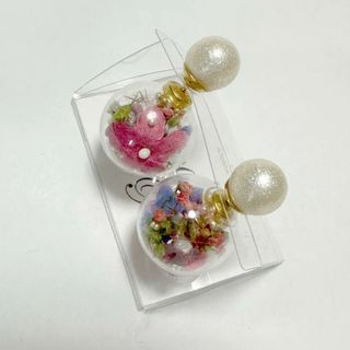 フラワー　ビーズ　ピアス　春(ピアス)