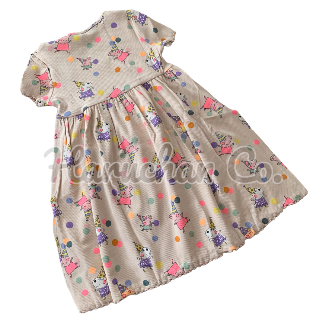 NEXT(ネクスト)の●未使用●5-6才　Peppa pig カラフルドット柄　リブ　ワンピース キッズ/ベビー/マタニティのキッズ服女の子用(90cm~)(ワンピース)の商品写真