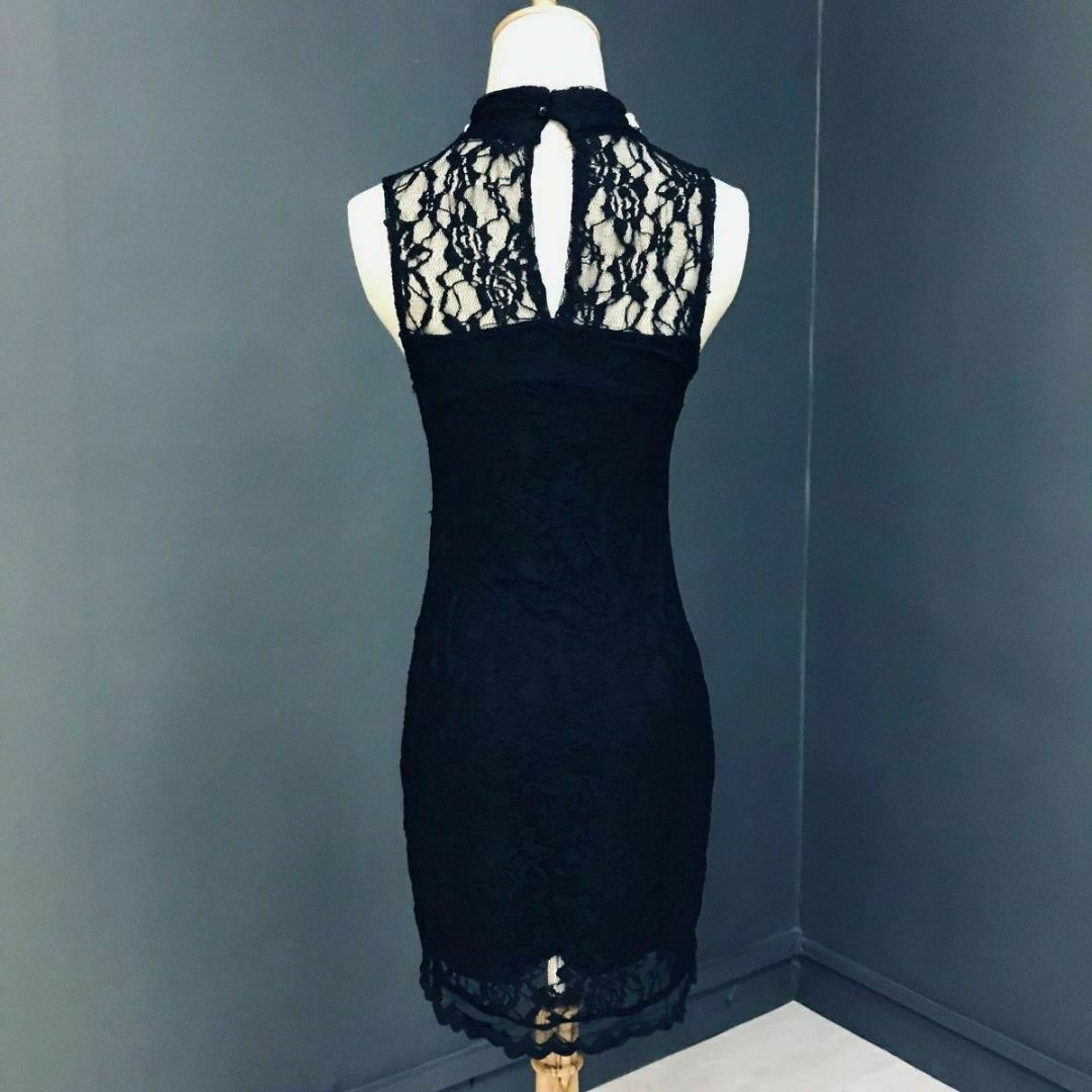 M ワンピースドレス パール パーティー タイトスカート キャバ セクシー 黒 レディースのフォーマル/ドレス(ミニドレス)の商品写真