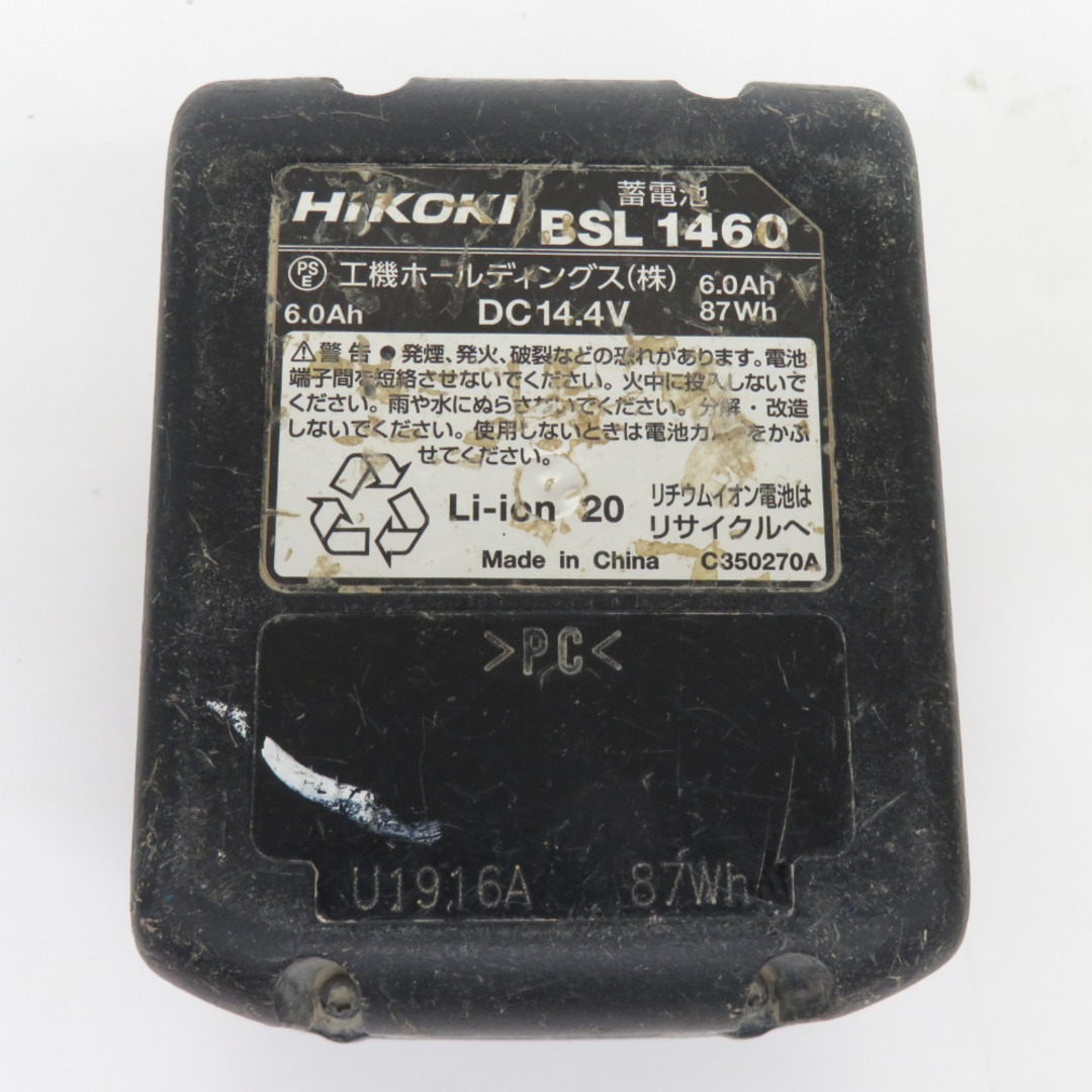 ハイコーキ(ハイコーキ)の日立工機 HiKOKI ハイコーキ 14.4V 6.0Ah Li-ionバッテリ リチウムイオン電池 バッテリ消耗あり BSL1460 中古 自動車/バイクのバイク(工具)の商品写真