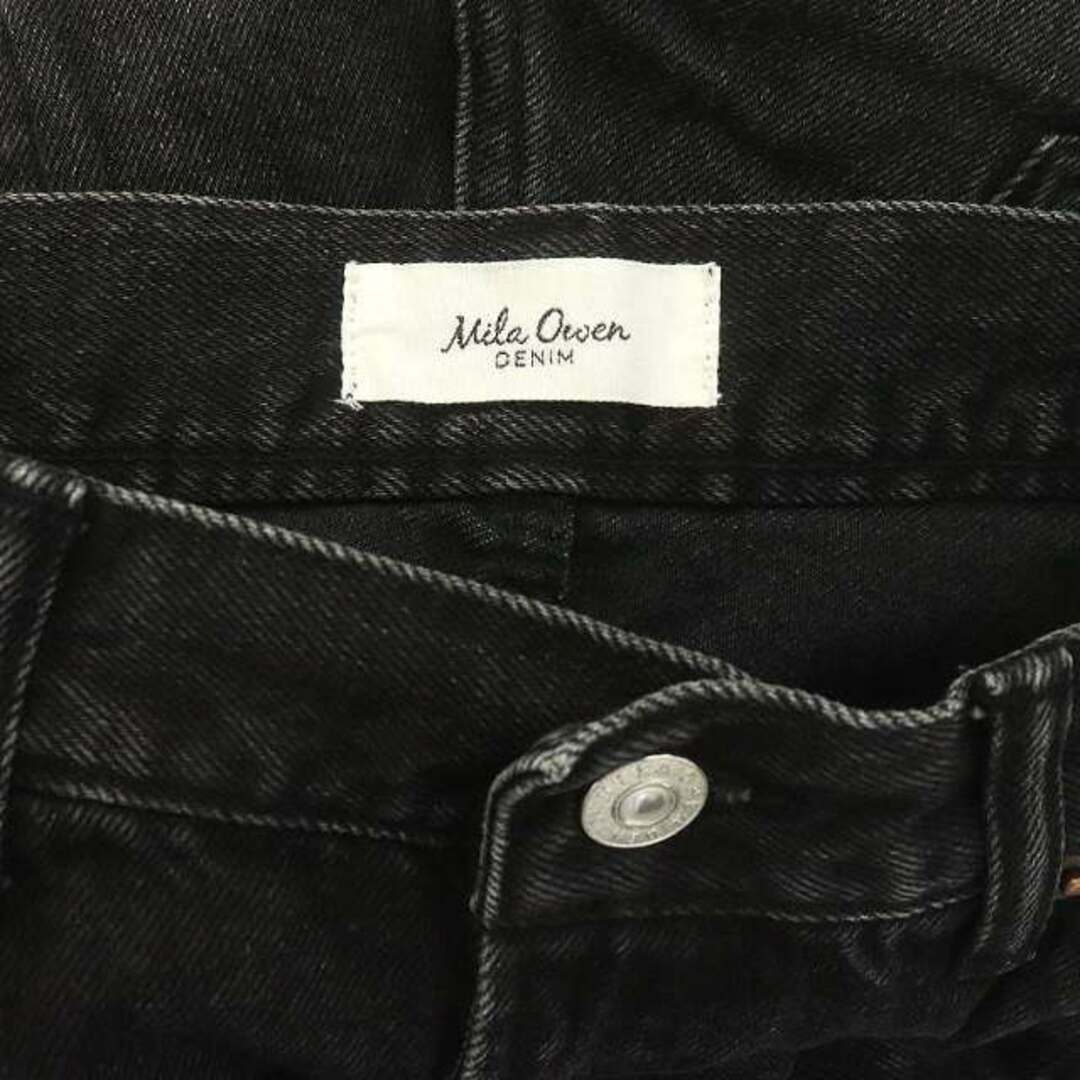 Mila Owen(ミラオーウェン)のミラオーウェン 22AW 裾段差センタープレスデニムパンツ ジーンズ 1 黒 レディースのパンツ(デニム/ジーンズ)の商品写真