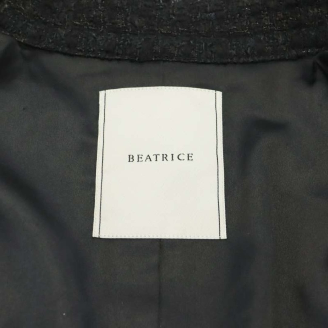 BEATRICE(ベアトリス)のベアトリス ツイード ジップアップ ジャケット ハイネック ラメ ウール 黒 レディースのジャケット/アウター(その他)の商品写真