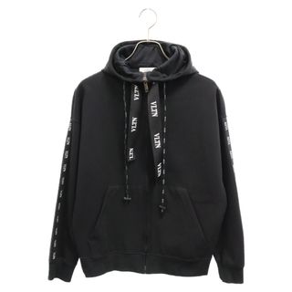 VALENTINO - VALENTINO ヴァレンチノ VLTN SWEATSHIRT WITH HOOD AND ZIPPER VLTNロゴジップアップフーディジャケット ブラック SV3MF04Q5HK