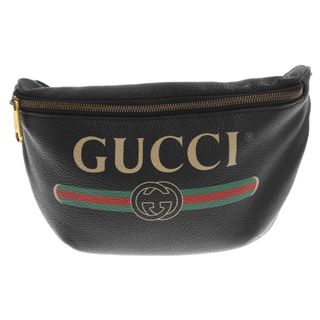 グッチ(Gucci)のGUCCI グッチ ヴィンテージロゴレザー ウェブボディーバッグ 530412 ブラック ショルダーバッグ(ショルダーバッグ)