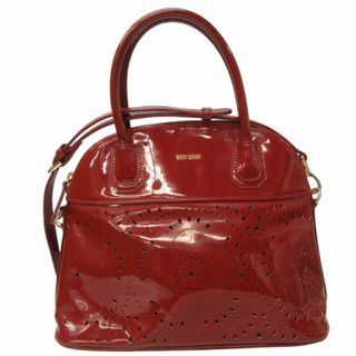 マリークワント(MARY QUANT)のマリークワント 2WAY ハンドバッグ ショルダー エナメル ロゴ 花柄 赤(ハンドバッグ)