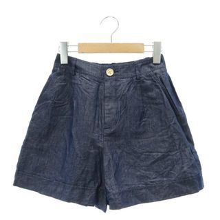 ブルーレーベルクレストブリッジ ショートパンツ 麻 リネン混 34 XS 紺(ショートパンツ)