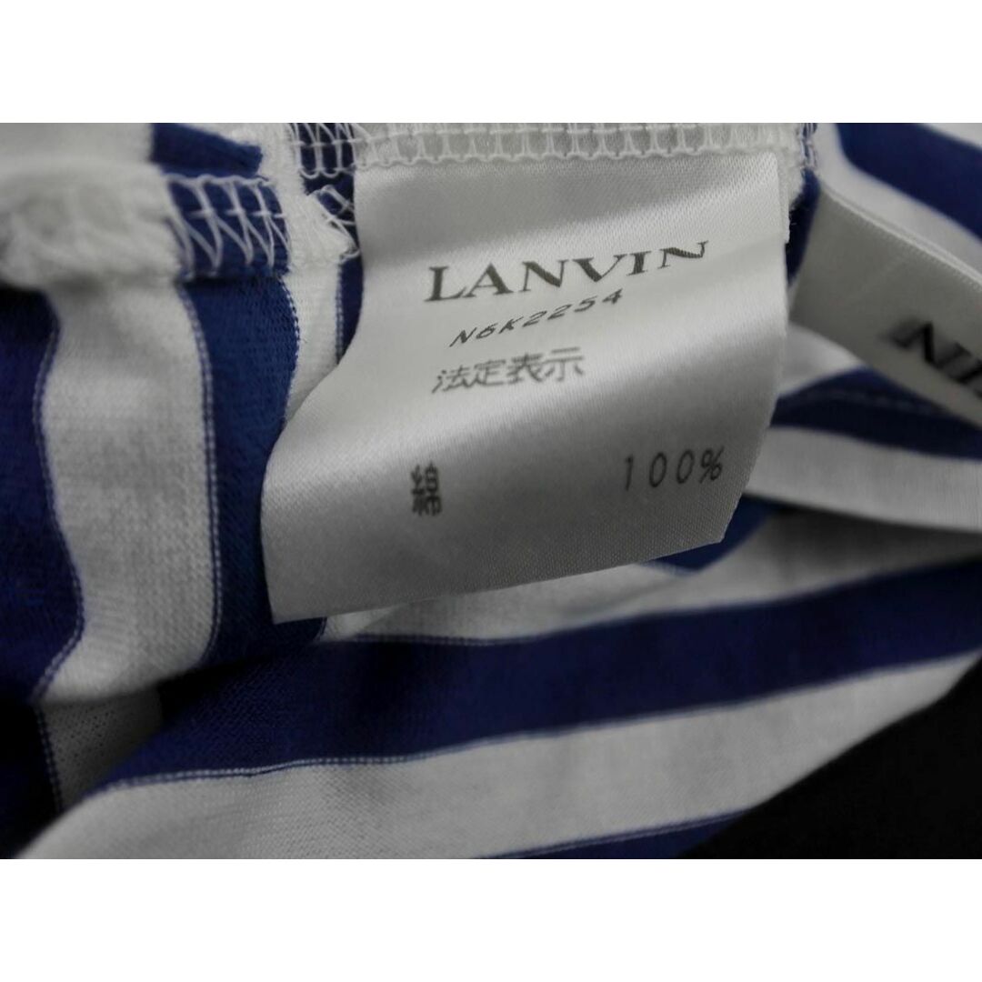 LANVIN(ランバン)のLANVIN ランバン SPORT ボーダー ポロシャツ カットソー size38/白ｘ紺 ■◇ レディース レディースのトップス(カットソー(長袖/七分))の商品写真