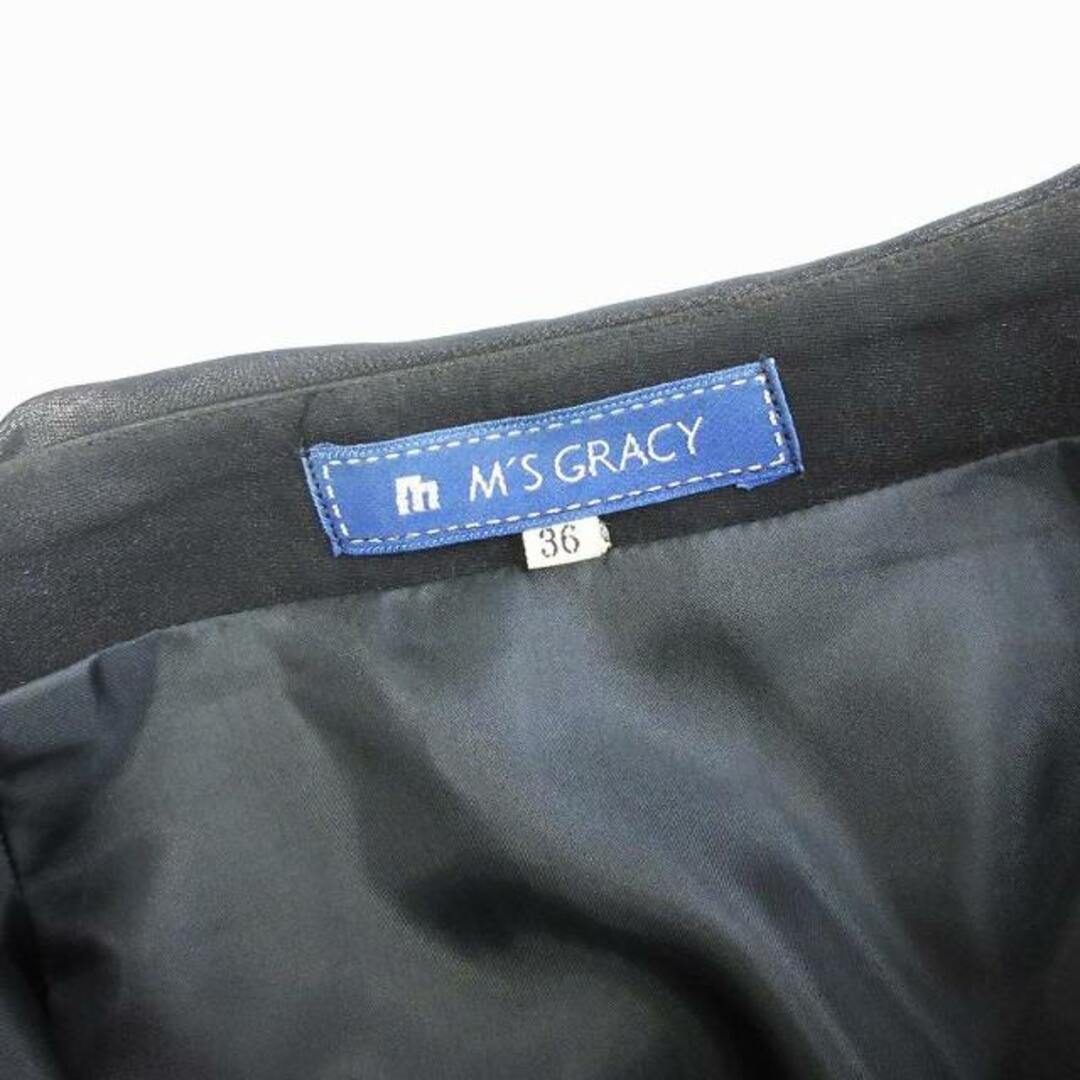 M'S GRACY(エムズグレイシー)のエムズグレイシー ティアードスカート ひざ丈 ブラック 36 S相当 ■002 レディースのスカート(ひざ丈スカート)の商品写真