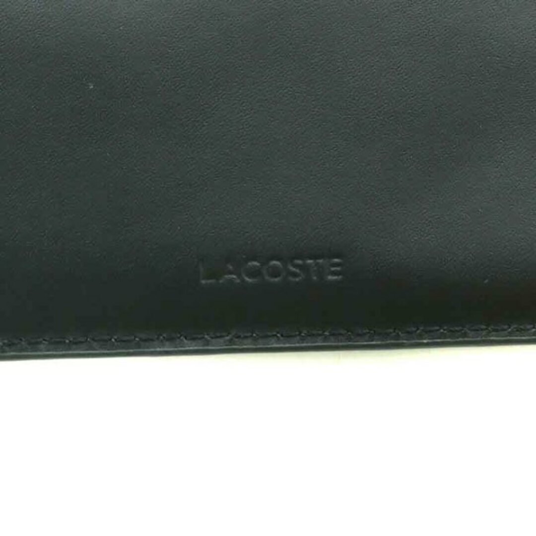 LACOSTE(ラコステ)のラコステ LACOSTE 小銭入れ コインケース カードケース レザー ロゴ 黒 メンズのファッション小物(コインケース/小銭入れ)の商品写真