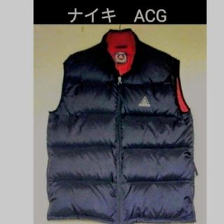 ◆90's　NIKE　ACG　◆　ベスト　◆　ブラック　レッド　◆　Ｌサイズ　◆(ダウンベスト)