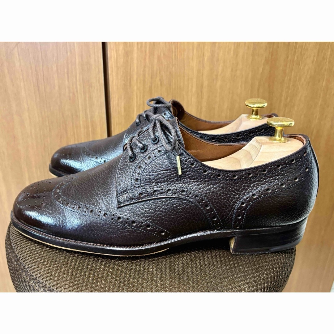 pierre cardin(ピエールカルダン)の【80sビンテージ】ピエール•カルダン シボ革フルブローグ(25.5cm) メンズの靴/シューズ(ドレス/ビジネス)の商品写真