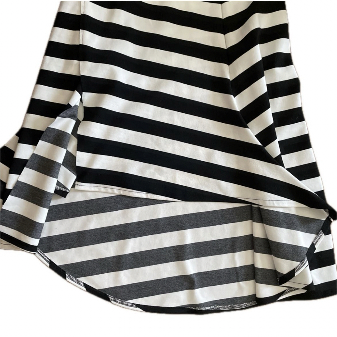 IMAGE(イマージュ)のロングスカート 黒 白　アシンメトリー レディースのスカート(ロングスカート)の商品写真
