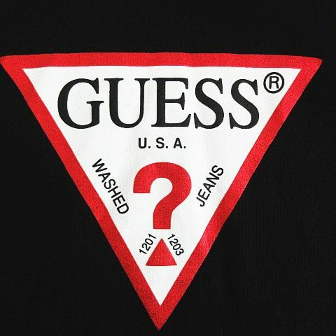 GUESS(ゲス)のゲス パーカー スウェット 長袖 プルオーバー ロゴ プリント M ブラック メンズのトップス(パーカー)の商品写真