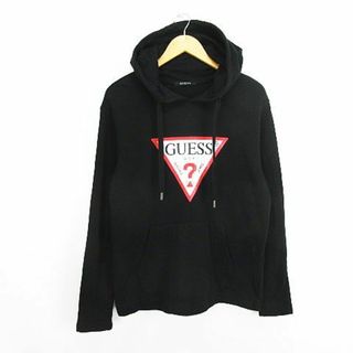 GUESS - ゲス パーカー スウェット 長袖 プルオーバー ロゴ プリント M ブラック