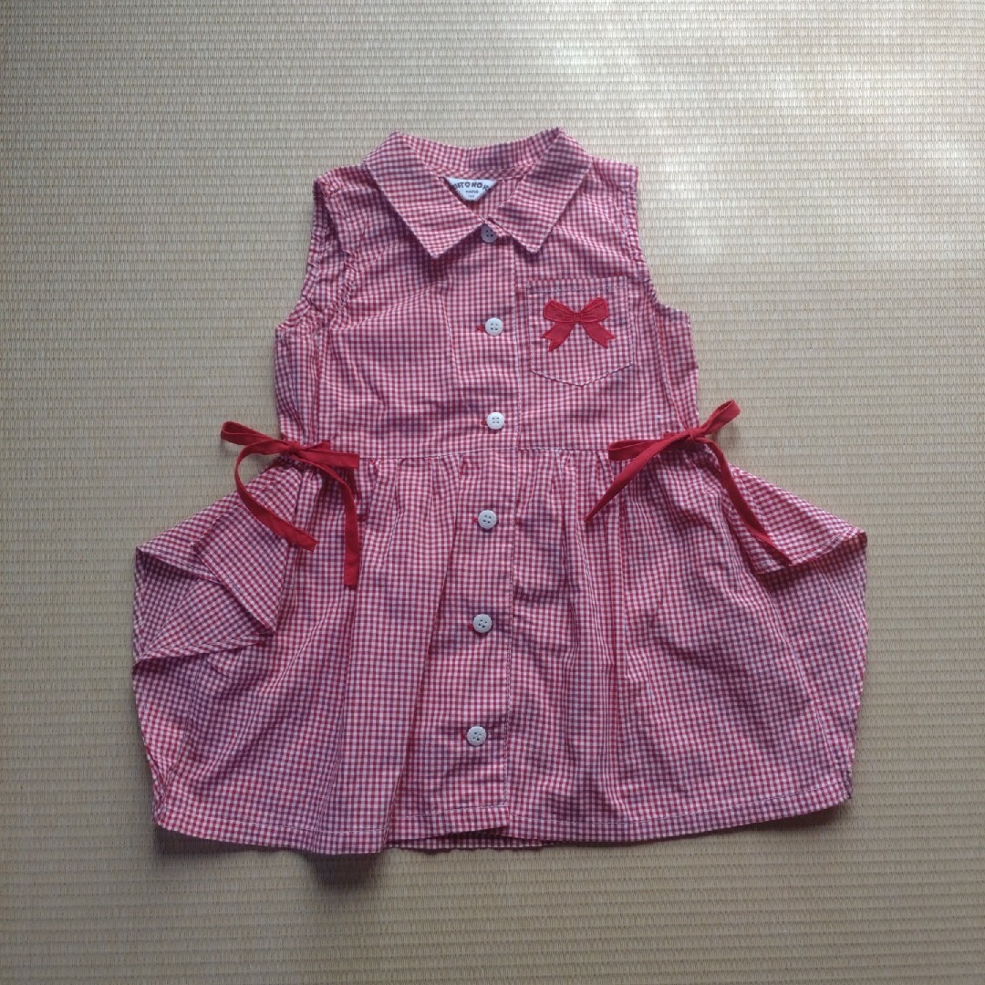 小人の国　ギンガムチェックワンピース　100 キッズ/ベビー/マタニティのキッズ服女の子用(90cm~)(ワンピース)の商品写真