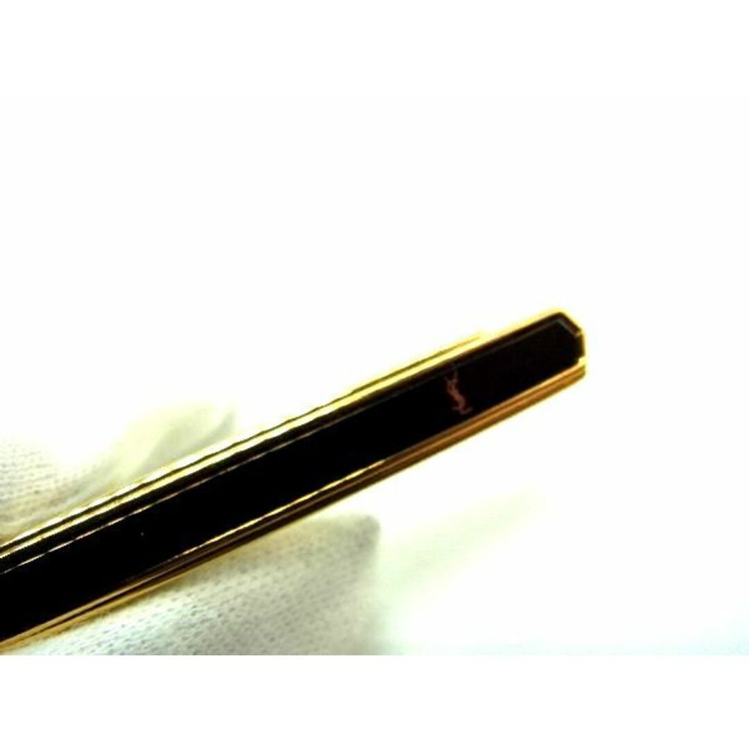 Yves Saint Laurent(イヴサンローラン)の■美品■ YVESSAINTLAURENT イヴサンローラン ロゴモチーフ ネクタイピン 紳士 メンズ ゴールド系×ブラック系 DE1243 レディースのアクセサリー(その他)の商品写真