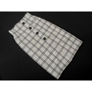 トランテアンソンドゥモード(31 Sons de mode)の31 Sons de mode トランテアンソンドゥモード チェック タイト スカート size38/白ｘ黒 ■■ レディース(ロングスカート)