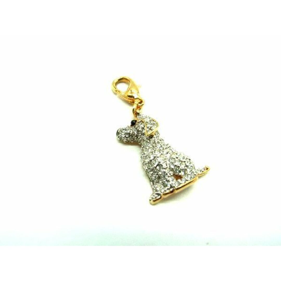 SWAROVSKI(スワロフスキー)の■美品■ SWAROVSKI スワロフスキー 犬 ドッグ ラインストーン チャーム ネックレストップ アクセサリー ゴールド系 DE1238 レディースのアクセサリー(その他)の商品写真