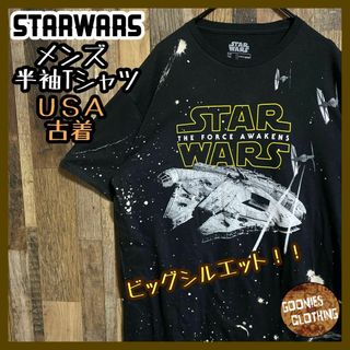 スターウォーズ プリント キャラクター Tシャツ XL 半袖 ブラック US古着(Tシャツ/カットソー(半袖/袖なし))