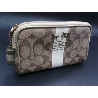 コーチ(COACH)のCOACH コーチ シグネチャー ポーチ メイクポーチ 小物入れ 化粧ポーチ マルチケース レディース ブラウン系 DE1353(ポーチ)