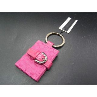 コーチ(COACH)の■美品■ COACH コーチ ミニシグネチャー ロケット キーホルダー キーリング レディース ピンク系×シルバー系 DE1509(その他)