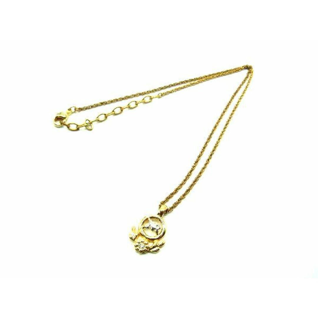 NINA RICCI(ニナリッチ)の■美品■ NINA RICCI ニナリッチ ラインストーン ロゴモチーフ ネックレス ペンダント アクセサリー レディース ゴールド系 DE1400 レディースのアクセサリー(ネックレス)の商品写真