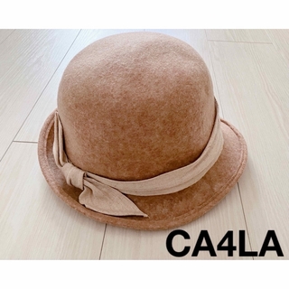 CA4LA - 美品❁CA4LA カシラ　イタリア製　リボン　ボーラーハット　ウール/ベージュ❁