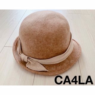 美品❁CA4LA カシラ　イタリア製　リボン　ボーラーハット　ウール/ベージュ❁