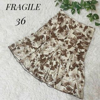 フラジール(FRAGILE)のFRAGILE フラジール　レディース　花柄　膝丈スカート　M(ひざ丈スカート)