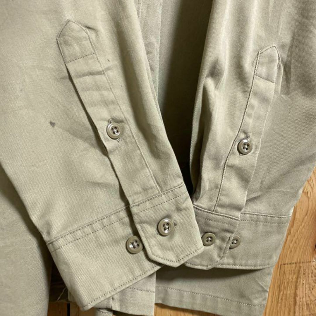 carhartt(カーハート)のカーハート ベージュ ワーク アメカジ 長袖 シャツ USA古着 90s ロゴ メンズのトップス(シャツ)の商品写真