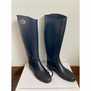 ダフナブーツ(Dafna Boots)のDafna ダフナ  ロング レインブーツ サイズ37 ブラック　黒　レディース(レインブーツ/長靴)