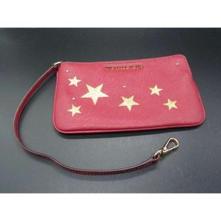 マイケルコース(Michael Kors)の■美品■ MICHAEL KORS マイケルコース レザー グリッター スター ポーチ メイクポーチ 小物入れ レディース レッド系 DE1655(その他)