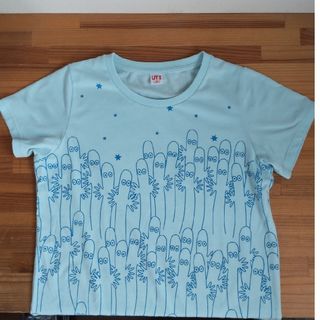 ユニクロ(UNIQLO)のUNIQLO　ニョロニョロ　Tシャツ　ライトブルー　150(Tシャツ/カットソー)