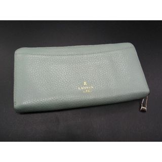 ランバン(LANVIN)の■美品■ LANVIN ランバン レザー ラウンドファスナー 長財布 ウォレット レディース ライトグリーン系 DE1918(その他)