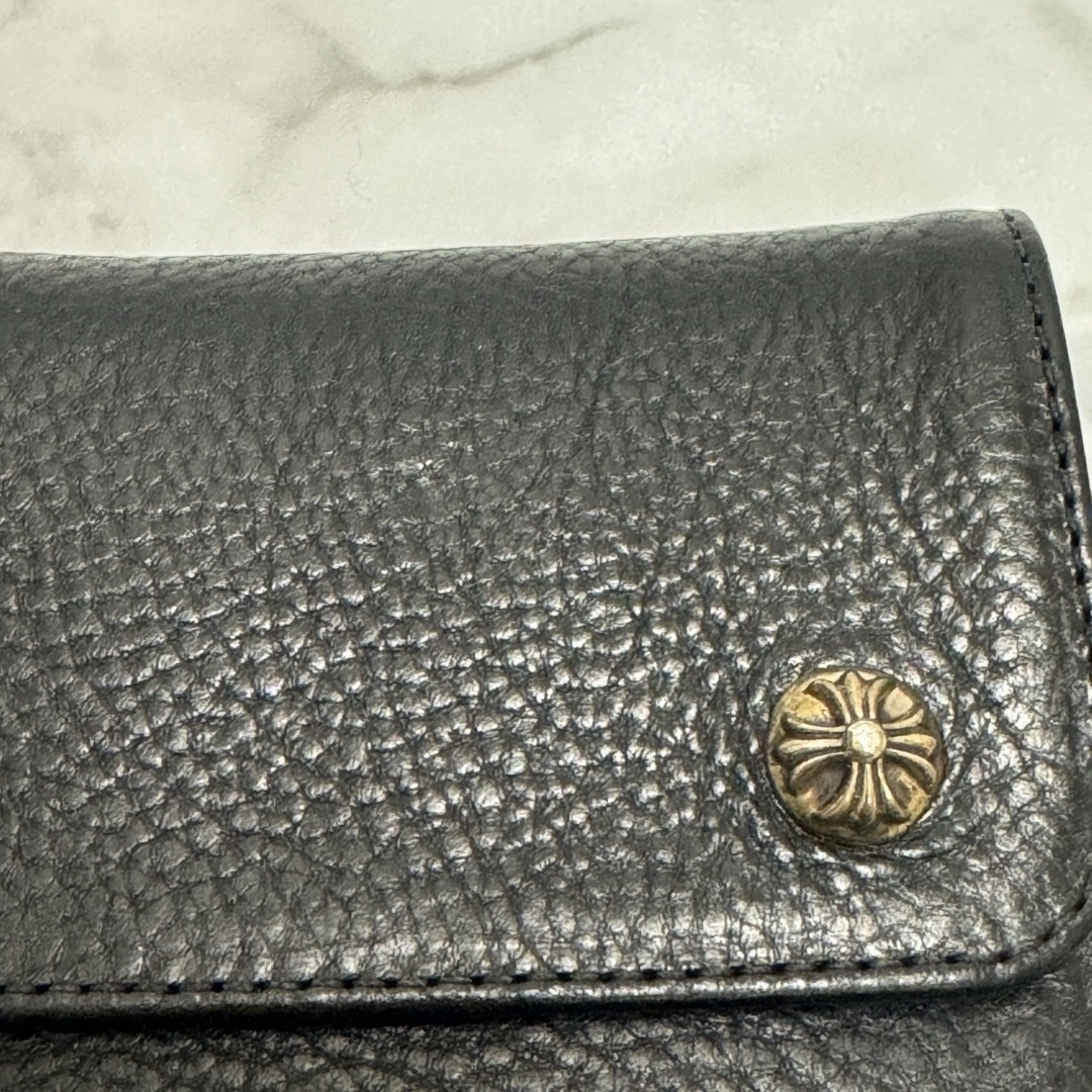 Chrome Hearts(クロムハーツ)のクロムハーツ　ウェーブWave wallet mini black  メンズのファッション小物(折り財布)の商品写真