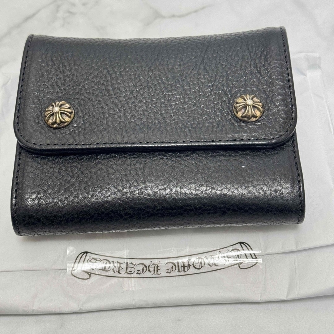 Chrome Hearts(クロムハーツ)のクロムハーツ　ウェーブWave wallet mini black  メンズのファッション小物(折り財布)の商品写真