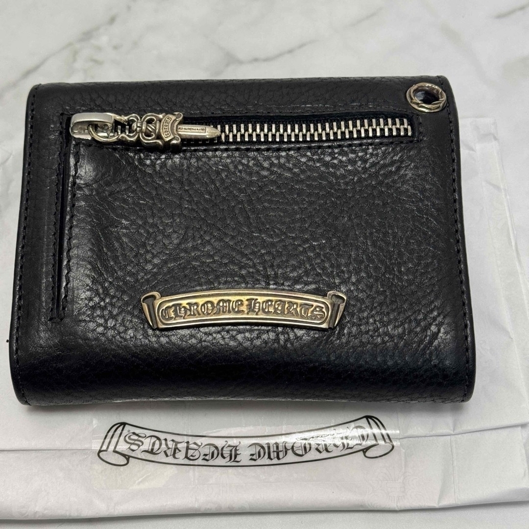 Chrome Hearts(クロムハーツ)のクロムハーツ　ウェーブWave wallet mini black  メンズのファッション小物(折り財布)の商品写真