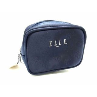 エル(ELLE)の■極美品■ ELLE エル サテン 花柄 フラワー ポーチ 小物入れ マルチケース レディース ネイビー系 DE1852(その他)