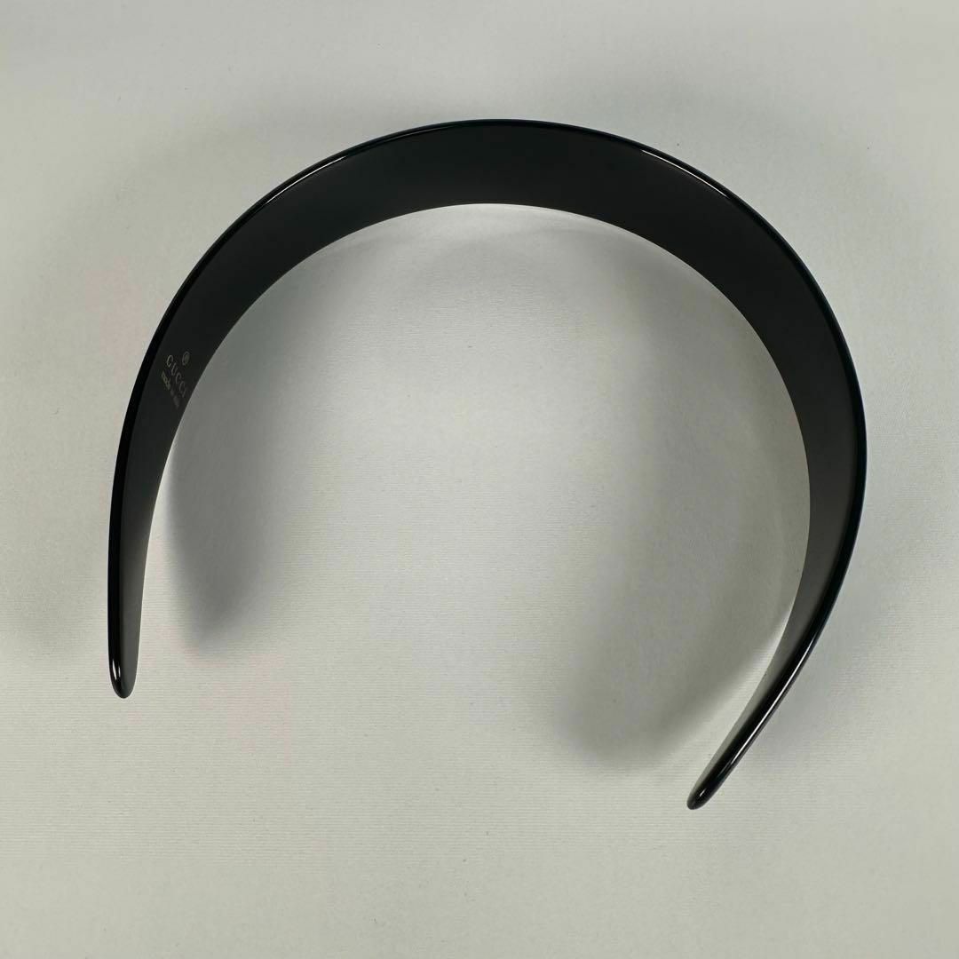 Gucci(グッチ)のGUCCI ラインストーン インターロッキング カチューシャ ヘアバンド 黒 レディースのヘアアクセサリー(カチューシャ)の商品写真