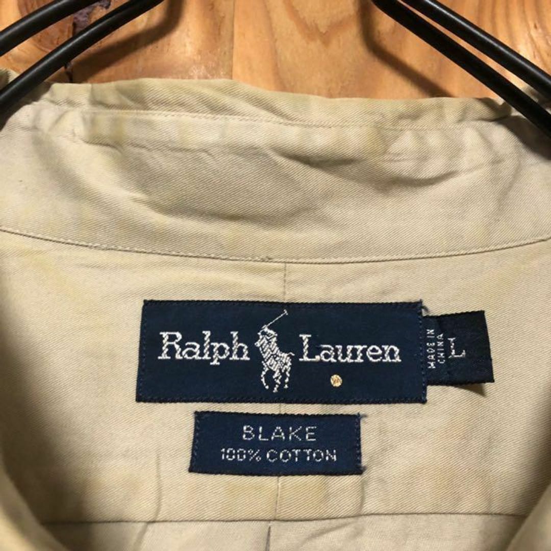 POLO RALPH LAUREN(ポロラルフローレン)のポロラルフローレン ベージュ USA古着 90s ワンポイント シャツ シンプル メンズのトップス(シャツ)の商品写真