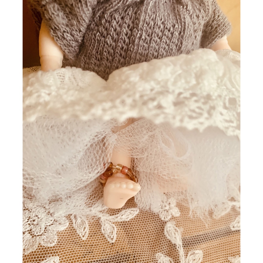 ハンドメイド　セリアドール　サーニット 白うさぎ　ふわりちゃん ハンドメイドのぬいぐるみ/人形(人形)の商品写真