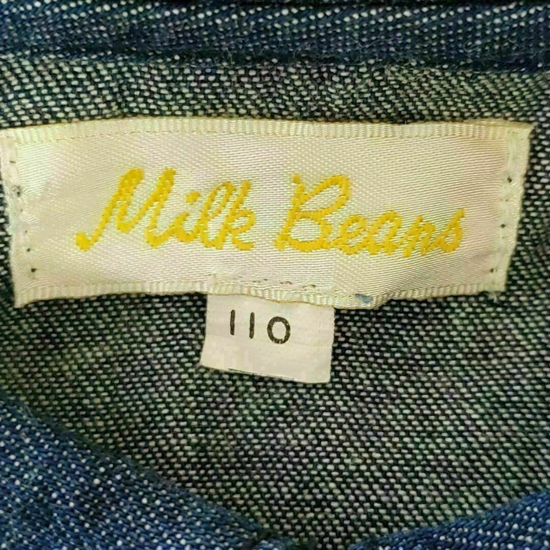 milkbeans　ミルクビーンズ　美品　110サイズ　デニム　シャツ　ブルー キッズ/ベビー/マタニティのキッズ服女の子用(90cm~)(ブラウス)の商品写真