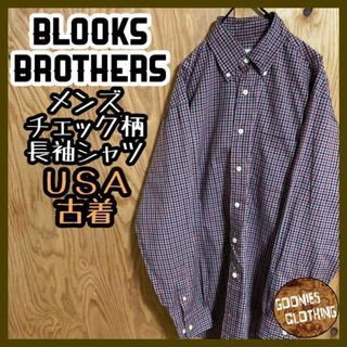 ブルックスブラザース(Brooks Brothers)のブルックスブラザーズ チェック USA古着 90s ボタンダウン 長袖 シャツ(シャツ)