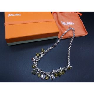 フォリフォリ(Folli Follie)の■美品■ Folli Follie フォリフォリ ラインストーン ネックレス ペンダント アクセサリー シルバー系×クリアイエロー系 DE1896(ネックレス)