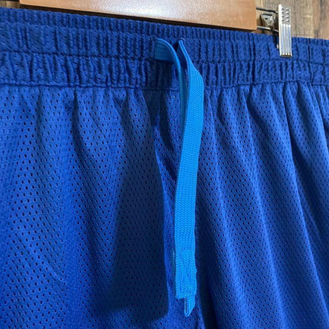 NIKE(ナイキ)のナイキ ブルー スウッシュ ロゴ ストリート バスパン ハーフ パンツ US古着 メンズのパンツ(ショートパンツ)の商品写真