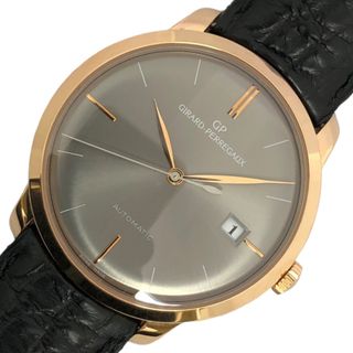 　ジラール・ペルゴ GIRARD PERREGAUX 1966 49525-52-232 グレー K18PG/革ベルト 自動巻き メンズ 腕時計(その他)