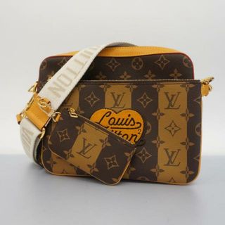 ルイヴィトン(LOUIS VUITTON)の【4hb1813】ルイヴィトン ショルダーバッグ/モノグラム・ストライプ/LVスクエアード/トリオメッセンジャー/M45965/ブラウン/NIGOコラボ【中古】レディース(ショルダーバッグ)