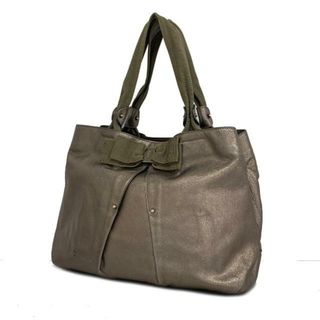 フェラガモ(Ferragamo)の【4hb1818】サルヴァトーレフェラガモ トートバッグ/ヴァラ/レザー/カーキ 【中古】 レディース(トートバッグ)