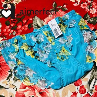 エメフィール(aimer feel)のaimerfeel★Flowerレースフルバックショーツ★パンツ下着★ターコイズ(ショーツ)