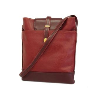 カルティエ(Cartier)の【4hb1866】カルティエ ショルダーバッグ/マスト/レザー/レッド/ゴールド金具 【中古】 レディース(ショルダーバッグ)